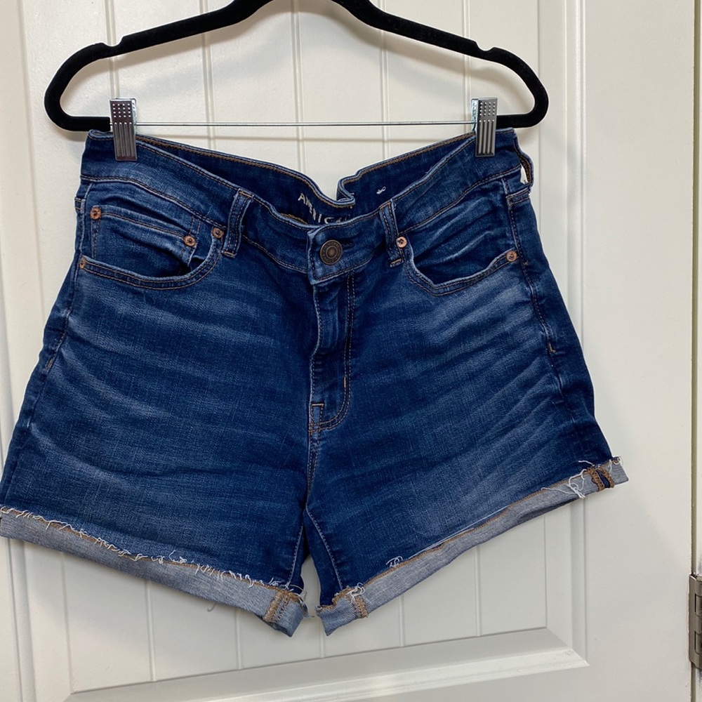 American eagle midi denim shorts